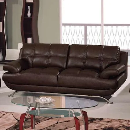 Contemporary Bonded Leather Sofa