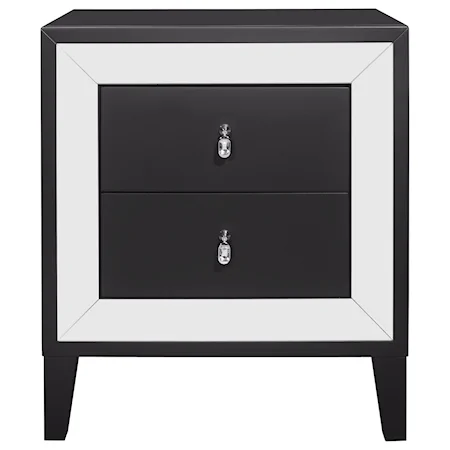 Glam 2-Drawer Nightstand with Felt Lined Top Drawer