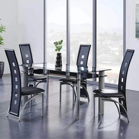 Contemporary 5-Piece Table and Chair Set