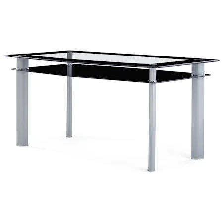 Contemporary Glass Dining Table With Black Trim