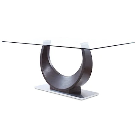 Glass Dining Table With Wedge Base