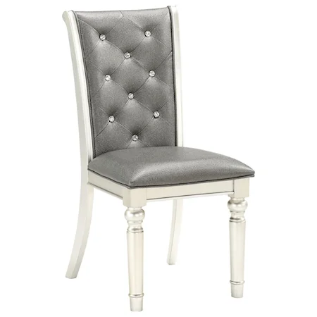 Glam Dining Chair with Rhinestone Tufted Back