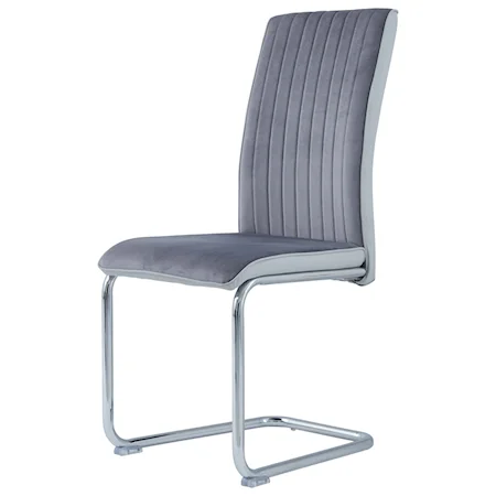 Contemporary Velvet and Metal Dining Side Chair