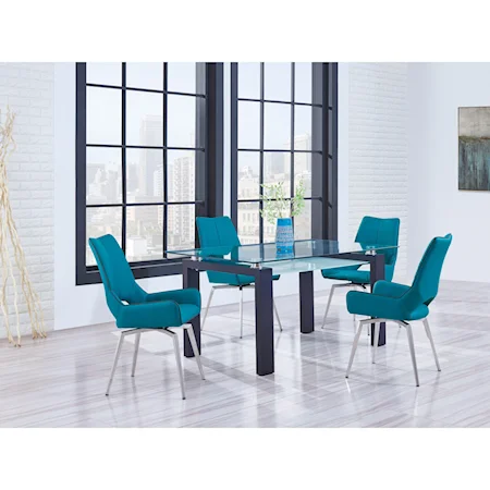 Contemporary 5 Piece Table and Chair Set