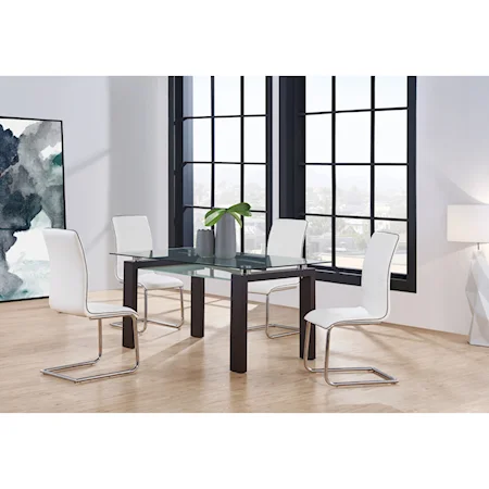 Contemporary 5 Piece Table and Chair Set
