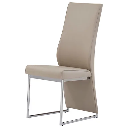 Contemporary Dining Chair With Chrome Base