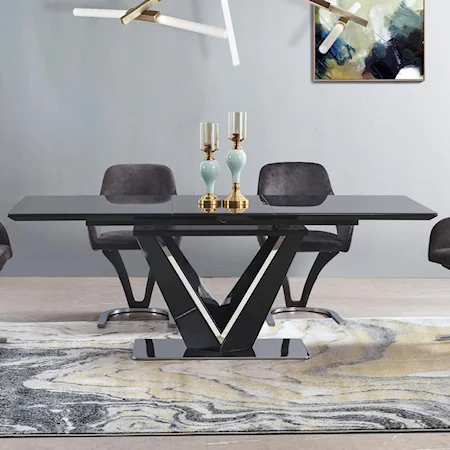 Contemporary Dining Table with Butterfly Leaf