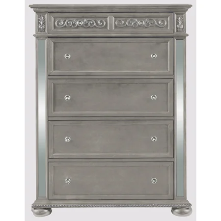 Traditional Chest of Drawers with Felt-Lined Top Drawer