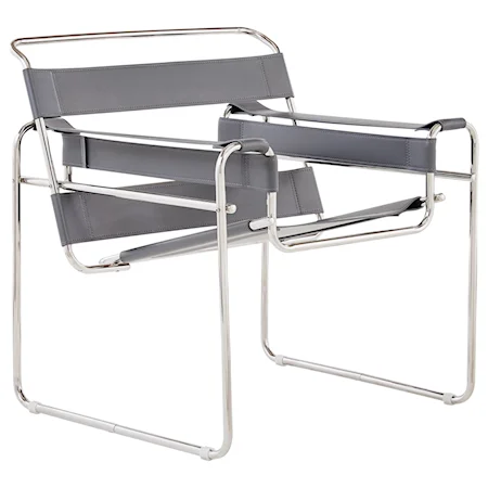 Strap Style Chair with Polished Chrome Frame