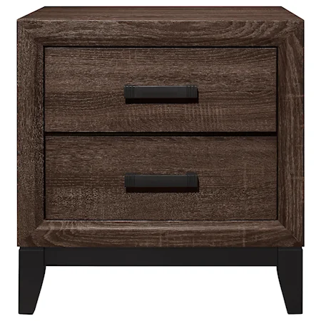 Contemporary Nightstand with 2 Drawers