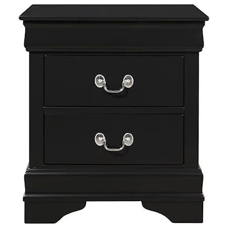 Transitional Nightstand with 2 Drawers