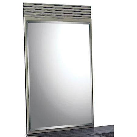 Contemporary Mirror with Zebra Wood Detail