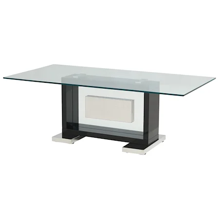 Contemporary Coffee Table with Temperered Glass Top