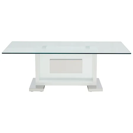 Contemporary Coffee Table with Temperered Glass Top