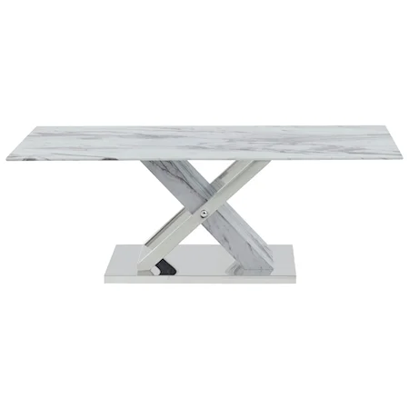 Contemporary Coffee Table with Glass Marble Top