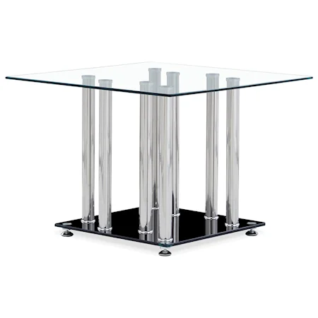 Tempered Glass End Table With Chrome Legs