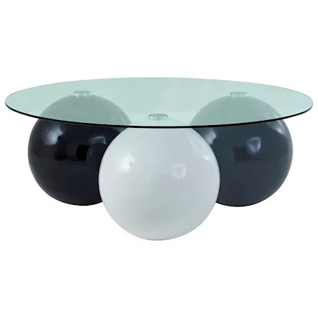 Round Coffee Table with Glass Top