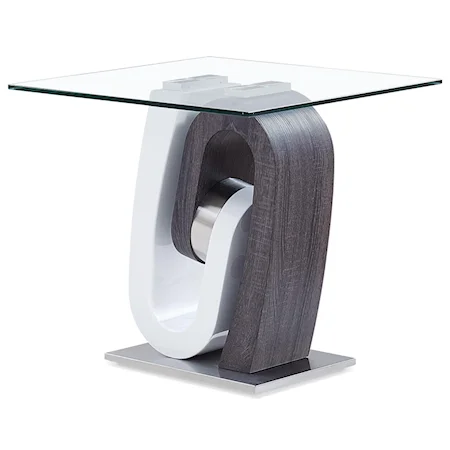 Ultra-Modern End Table with Unique Pedestal