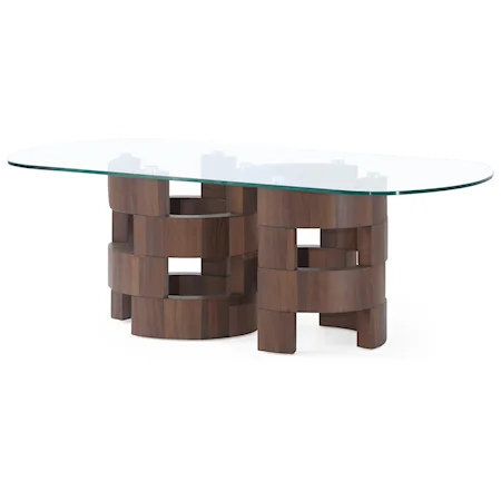 Art Deco Design Cocktail Table with Serpentine Base