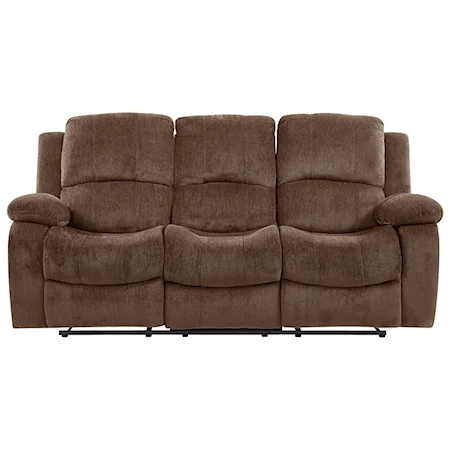 Casual Plush Reclining Sofa with Dropdown Table