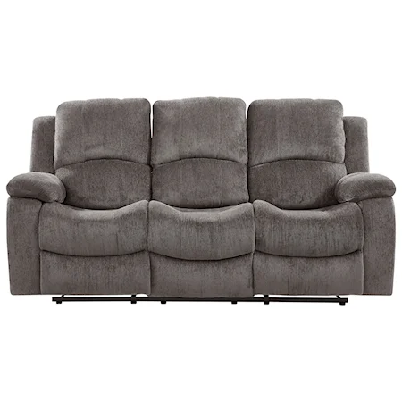 Casual Plush Reclining Sofa with Dropdown Table