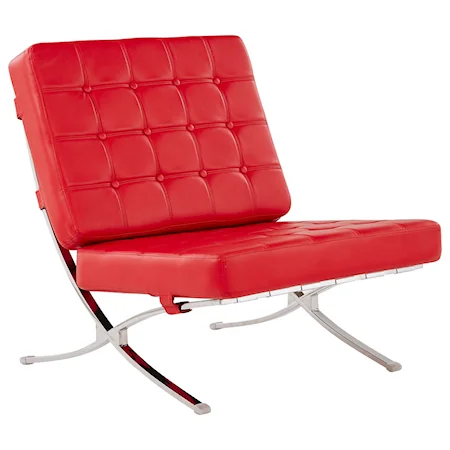 Contemporary Tufted Chair With Chrome Frame