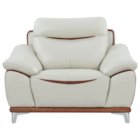 Contemporary Upholstered Chair with Accent Trim