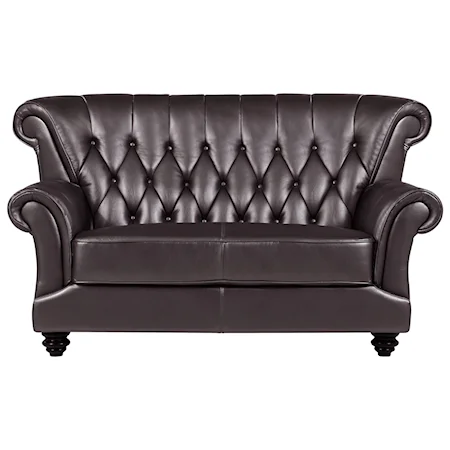 Transitional Tufted Loveseat