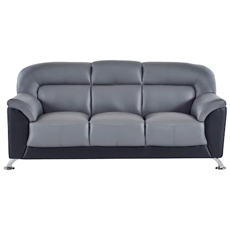 Casual Contemporary Sofa with Chrome Accent Legs