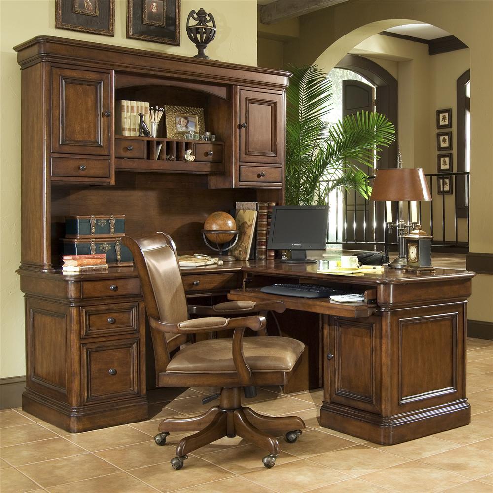 Golden oak desk with hutch clearance