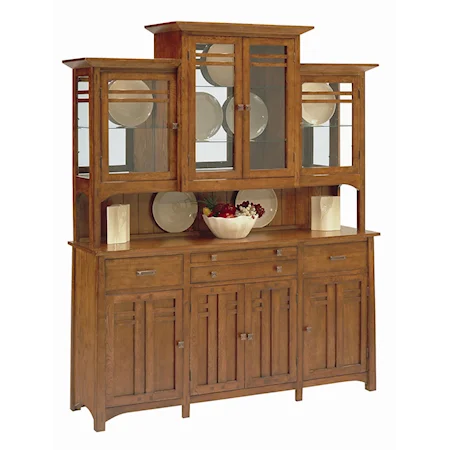 China Cabinet with Drawers and Adjustable Shelves