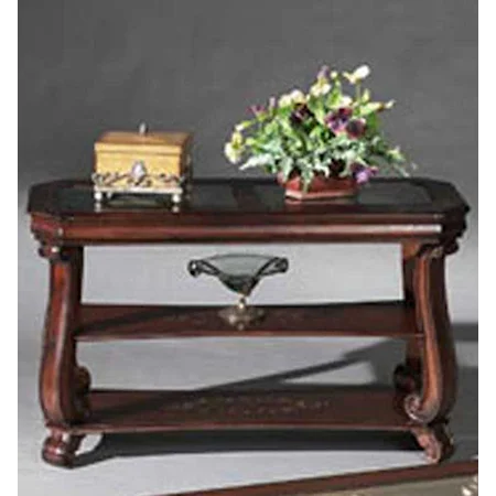 Black Cherry Sofa Table With Glass Top