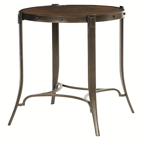 Round End Table with Splayed Legs