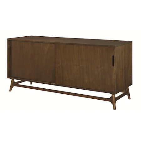 Entertainment Console with 2 Doors and 1 Adjustable Shelf and Wire Management