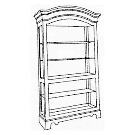 4-Shelf Curio with Burl Veneers