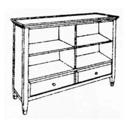 52" Two-Drawer Bookcase