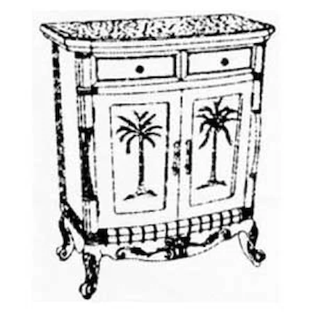 Side Cabinet with Palm Tree Motif