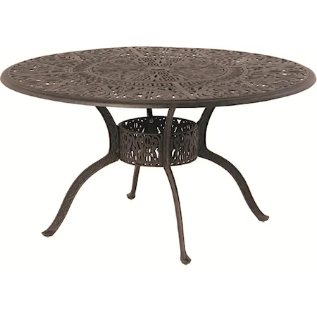 Round Inlaid Lazy Susan Table with Scroll Detail