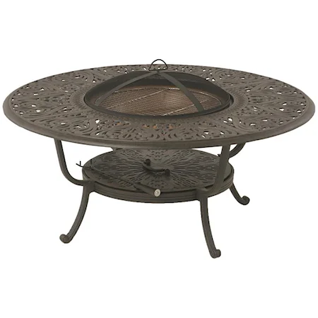 Round Fire Pit with Traditional Scroll Detail