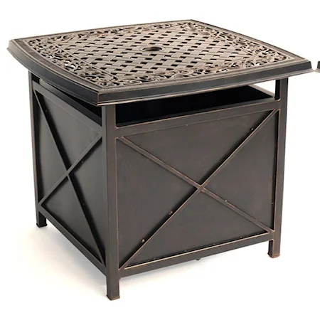 Cast-top Side Table and Umbrella Stand