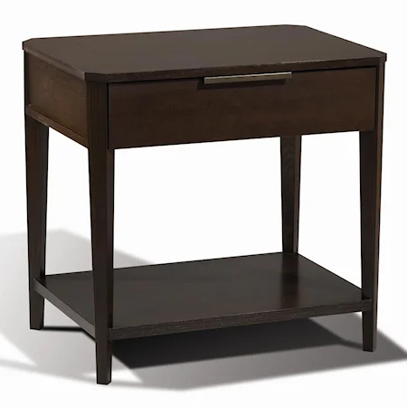 Nona Night Stand w/ 1 Drawer & 1 Shelf