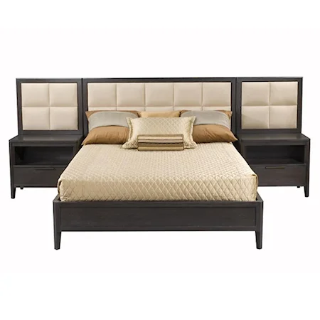 Queen Divi Wall Bed w/ Panels & Night Stands