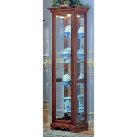 Small Solid Wood Curio Cabinet w/ Crown Molding