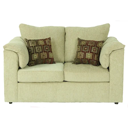 Casual Loveseat with Pillow Arms