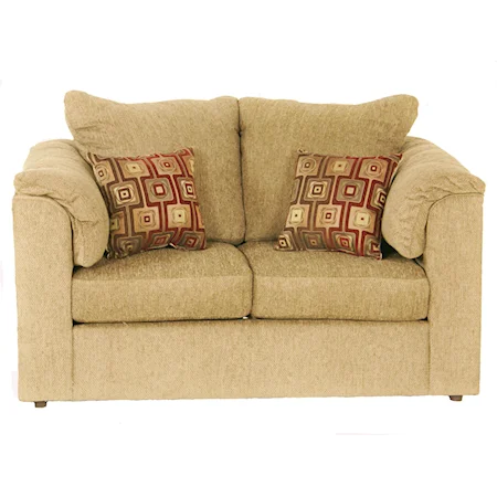 Casual Loveseat with Pillow Arms