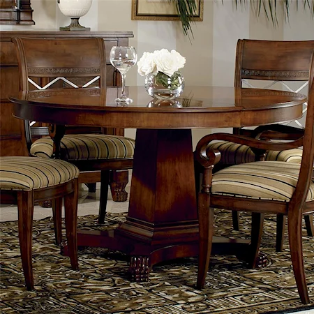 Round Dining Table with One Leaf