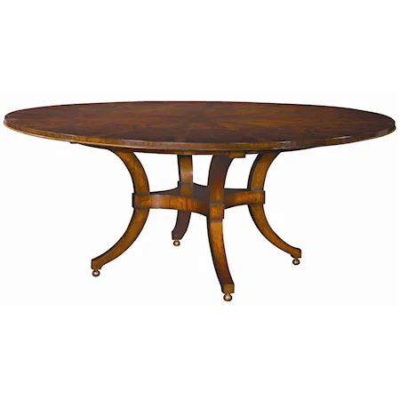 Round Dining Table with Ball Feet