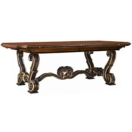 Rectangular Dining Table with Decorative Trestle