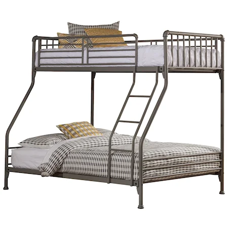 Simple Metal Twin/Full Bunk Bed