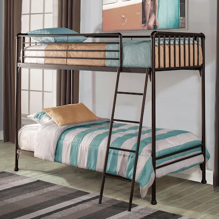 Simple Metal Twin/Twin Bunk Bed